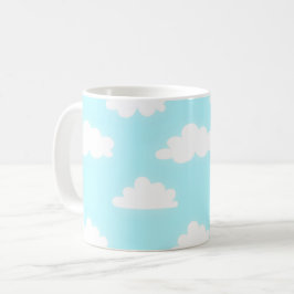 Blauwe lucht met wolken print koffiekop mok