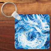 Blauwe Lucht Mozaïek Draak Sleutelhanger (Voorkant)