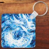 Blauwe Lucht Mozaïek Draak Sleutelhanger (Achterkant)