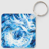 Blauwe Lucht Mozaïek Draak Sleutelhanger (Achterkant)