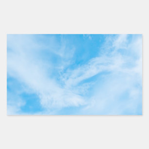Blauwe Lucht Natuur Witte Wolken Blanco Sjabloon Rechthoekige Sticker