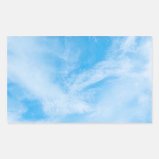 Blauwe Lucht Natuur Witte Wolken Lege Sjabloon Rechthoekige Sticker (Voorkant)
