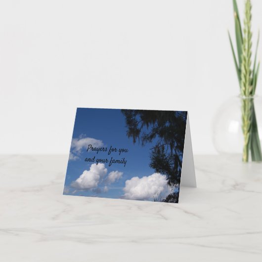 Blauwe lucht op een condoleancekaart kaart (Voorkant)