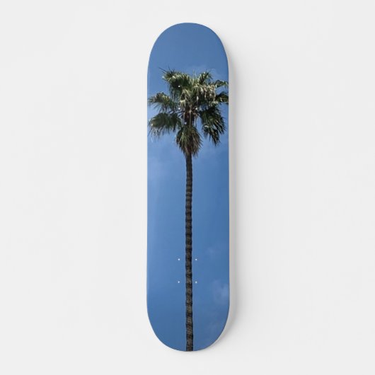 Blauwe Lucht Palmboom Persoonlijk Skateboard (Voorkant)