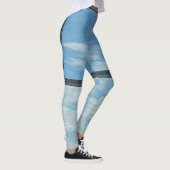 blauwe lucht ( raam op vliegveld ) leggings (Rechts)