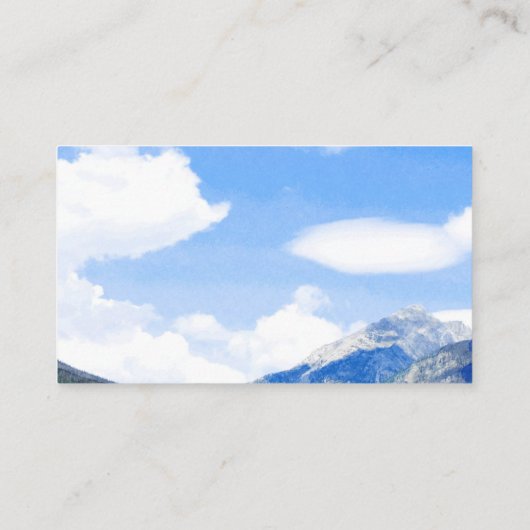 Blauwe lucht schilderachtig berglandschap op maat visitekaartje (Achterkant)