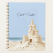 Blauwe Lucht Strand Crème Zand Kasteel Planner (Voorkant)