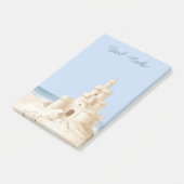 Blauwe Lucht Strand Crème Zand Kasteel Post-it® Notes (Schuin)