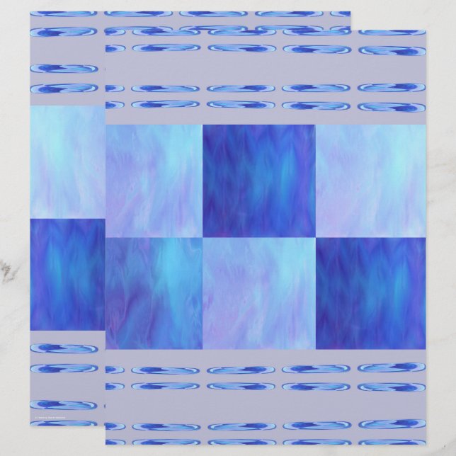 Blauwe lucht tegels scrapbookpapier 2-zijdige pagi (Voorkant / Achterkant)