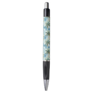 Blauwe Lucht Tropisch Eiland Palmbomen   Pen