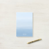 Blauwe lucht waterverf ombre post-it® notes (Op bureau)