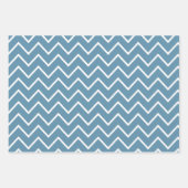 Blauwe Lucht Witte Chevron Inpakpapier Vel (Voorkant 2)