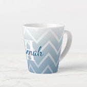 Blauwe Lucht Witte Chevron Latte Mok (Rechterhoek)