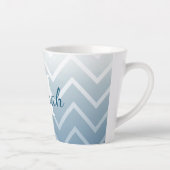 Blauwe Lucht Witte Chevron Latte Mok (Rechts)