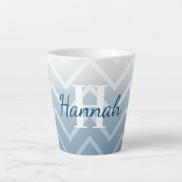 Blauwe Lucht Witte Chevron Latte Mok