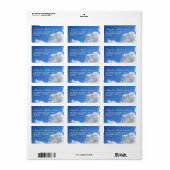 Blauwe lucht Witte wolken adresetiketten Etiket (Full Sheet)