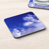 Blauwe lucht & witte wolken bier onderzetter (Linkerzijde)