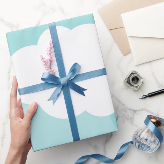 blauwe lucht , witte wolken , schaduwen cadeaupapier (Geschenken)