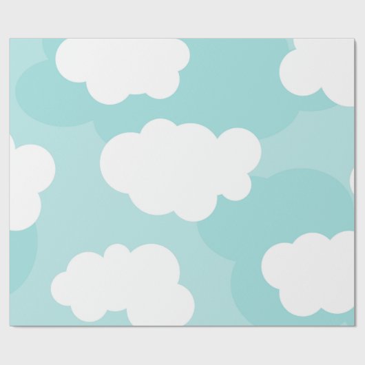 blauwe lucht , witte wolken , schaduwen cadeaupapier (Vlak)