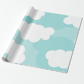 blauwe lucht , witte wolken , schaduwen cadeaupapier (Uitgerold)