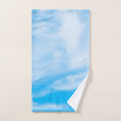 Blauwe Lucht Witte Wolken Trendy Natuur Sjabloon Bad Handdoek (Handdoek)