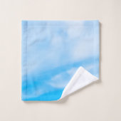 Blauwe Lucht Witte Wolken Trendy Natuur Sjabloon Bad Handdoek (Wasdoekje)