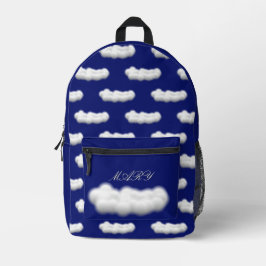 Blauwe lucht wolken bedrukte rugzak
