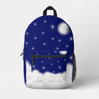 Blauwe lucht wolken bedrukte rugzak