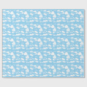 Blauwe Lucht Wolken Cadeaupapier (Vlak)