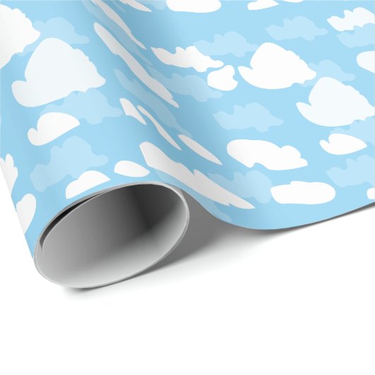 Blauwe Lucht Wolken Cadeaupapier (Rol Hoek)