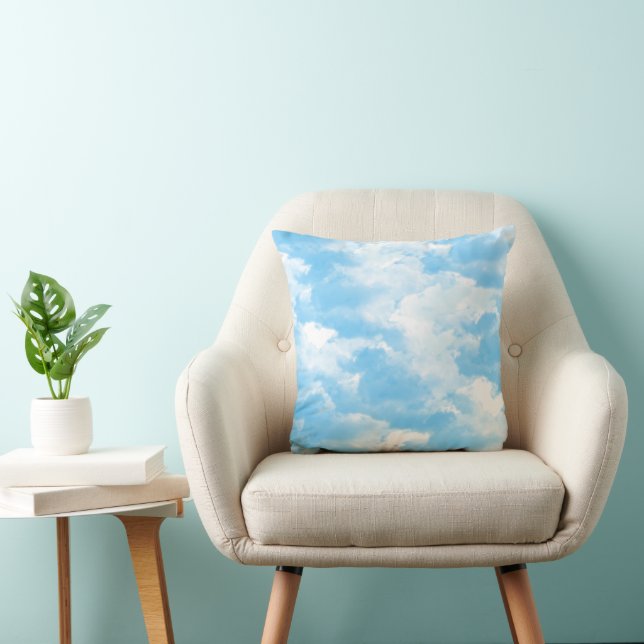 Blauwe Lucht Wolken Kussen (Stoel)