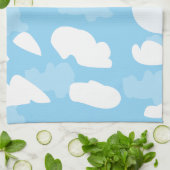 Blauwe Lucht Wolken Theedoek (Gevouwen)