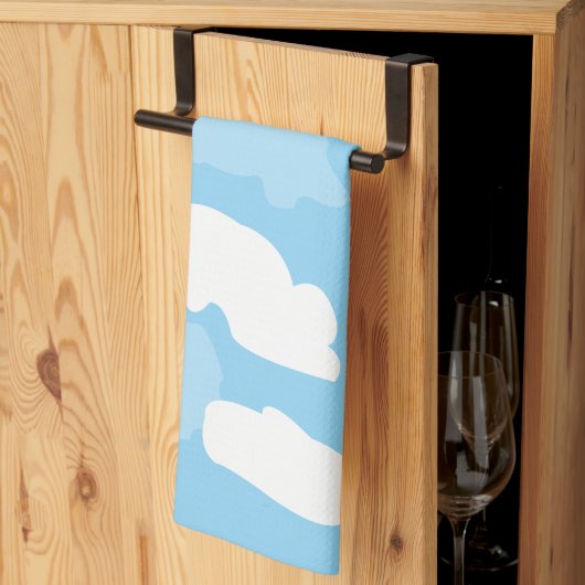 Blauwe Lucht Wolken Theedoek (Derde Gevouwen)