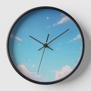 Blauwe Lucht Wolken Wandklok