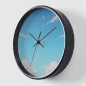 Blauwe Lucht Wolken Wandklok (Hoek)