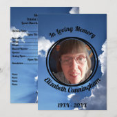 Blauwe Lucht Wolken Zonne Stralen Foto Herdenkings Kaart (Voorkant / Achterkant)