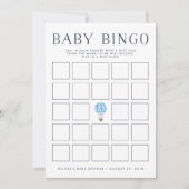 Blauwe luchtballon | Baby shower Bingo Game Kaart (Voorkant)