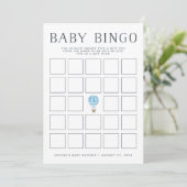 Blauwe luchtballon | Baby shower Bingo Game Kaart (Staand voorkant)