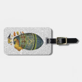 Blauwe luchtballon bagagelabel (Voorkant horizontaal)