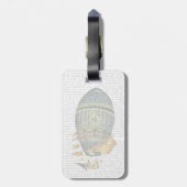 Blauwe luchtballon bagagelabel (Achterkant verticaal)