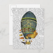 Blauwe luchtballon briefkaart (Voorkant / Achterkant)