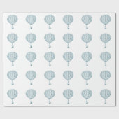  blauwe luchtballon cadeaupapier (Vlak)