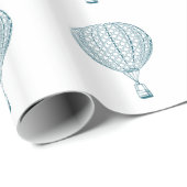  blauwe luchtballon cadeaupapier (Rol Hoek)