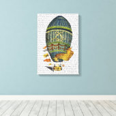 Blauwe luchtballon canvas afdruk (Insitu (Houten vloer))