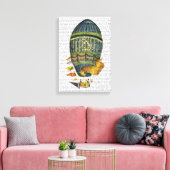 Blauwe luchtballon canvas afdruk (Insitu (Woonkamer))