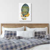 Blauwe luchtballon canvas afdruk (Insitu (Slaapkamer))