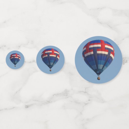 Blauwe luchtballon confetti (Voorkanten)