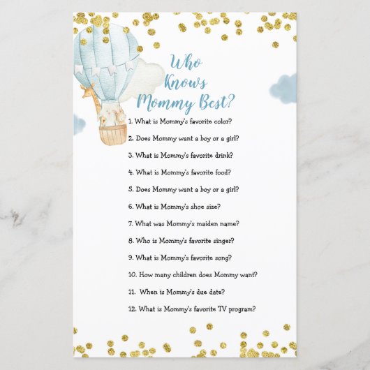 Blauwe luchtballon die mammie beste game kent (Voorkant)