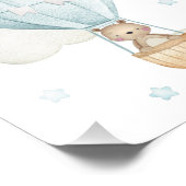 Blauwe luchtballon, dieren, Beer, boogzuster Foto Afdruk (Hoek)