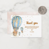 Blauwe luchtballon Hartelijk dank Notitiekaartje (Voorkant / Achterkant in situ)